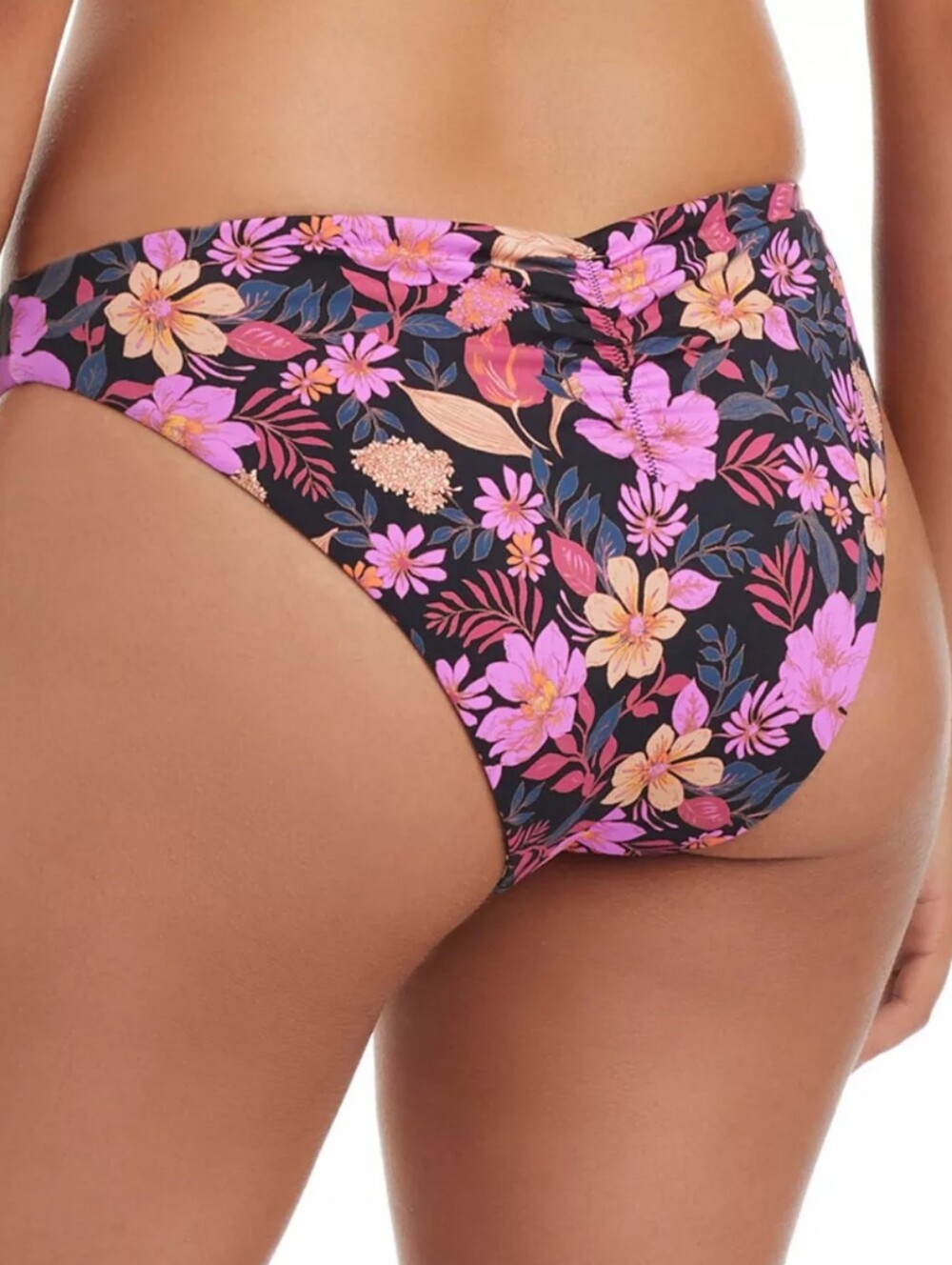 NWT Jessica Simpson Reversible Floral Black Gold Blooms Bikini Bottoms S M